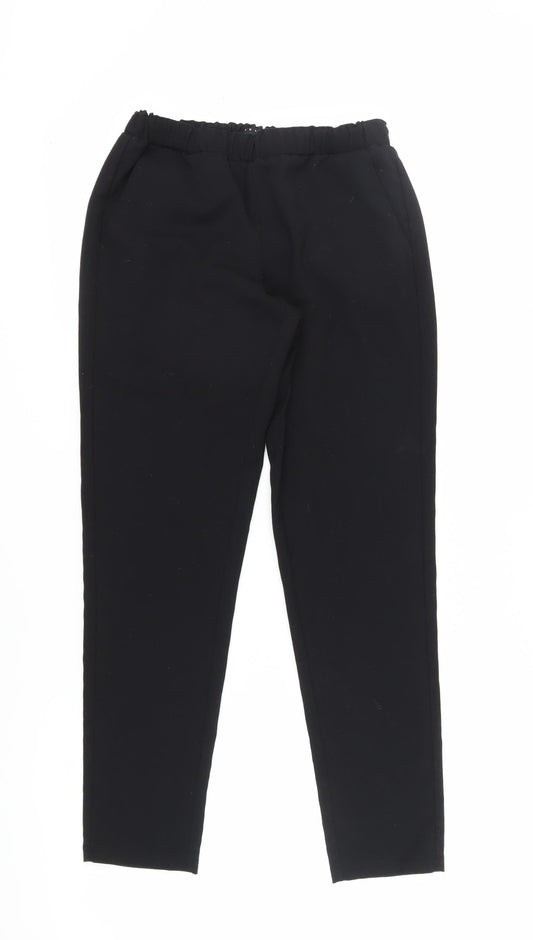 Womens UK Size 6 Sisley Regular Fit Straight Black Trousers