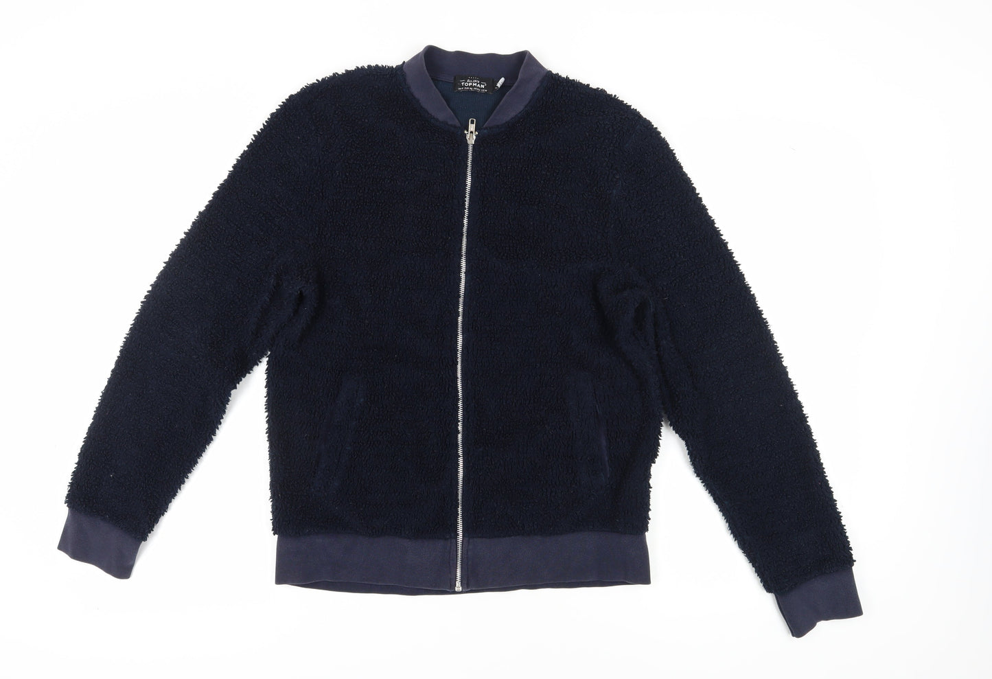 Mens UK Size M Topman Blue Bomber Jacket
