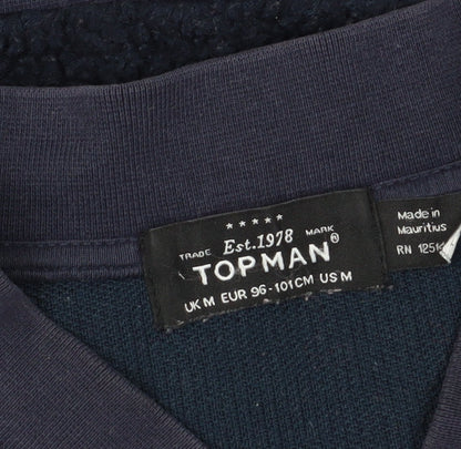 Mens UK Size M Topman Blue Bomber Jacket