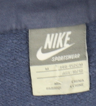 Nike Boys Blue Pullover Hoodie Mid Size Graphic Print