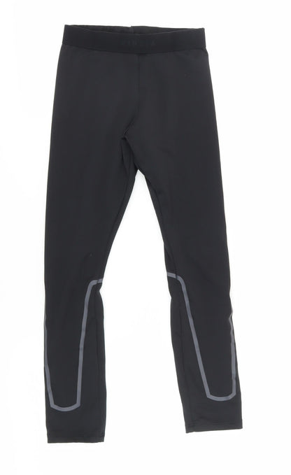 Decathlon Black Girls Ankle Leggings 12 Years