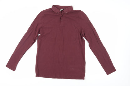 ASOS Men's Red Long Sleeve Polo Shirt M