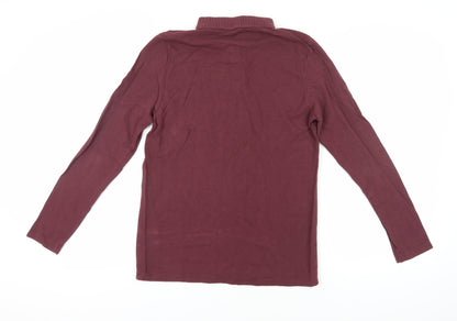 ASOS Men's Red Long Sleeve Polo Shirt M