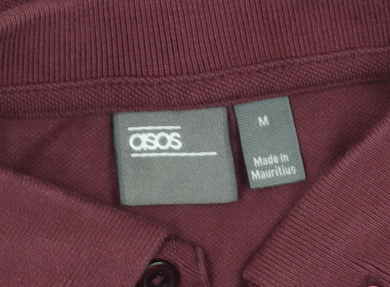 ASOS Men's Red Long Sleeve Polo Shirt M