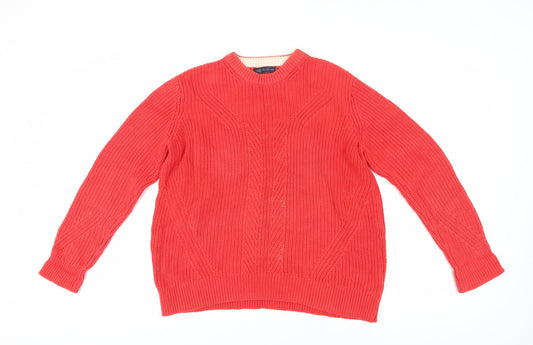 Womens UK Size M Marks and Spencer Red Pullover Jumper