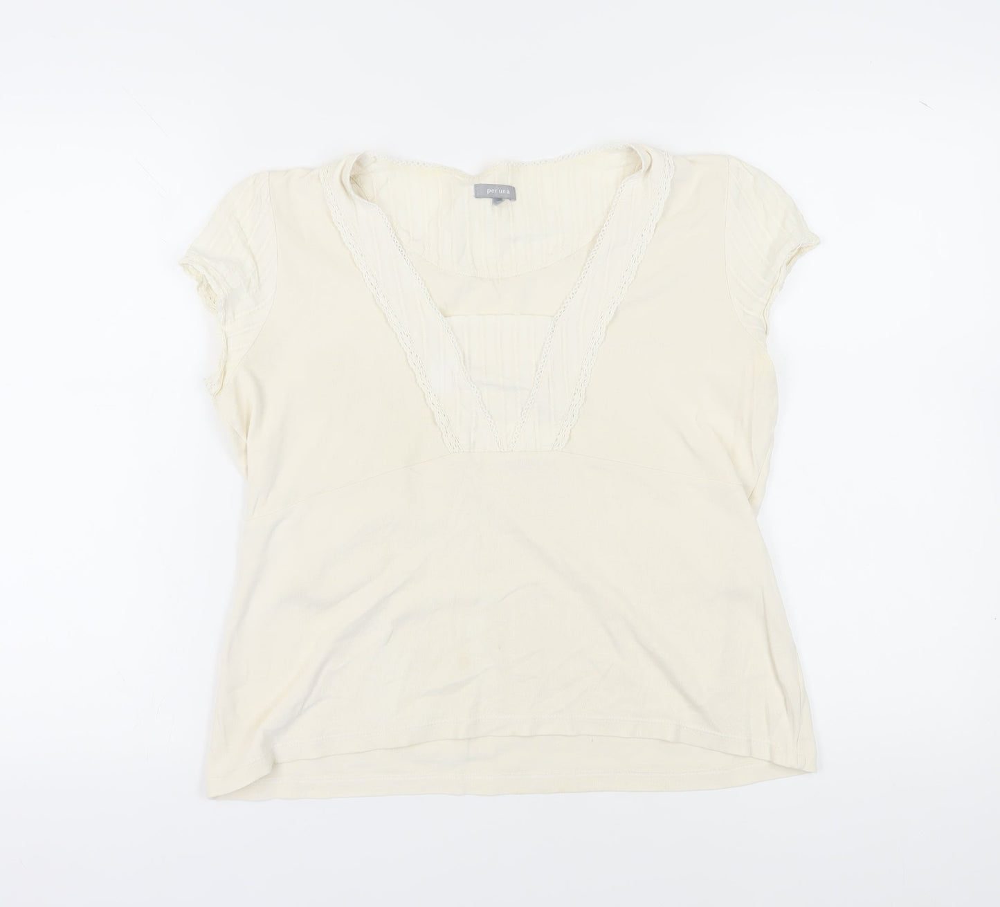 Marks and Spencer Ivory Lace Trim Top Women Size 16
