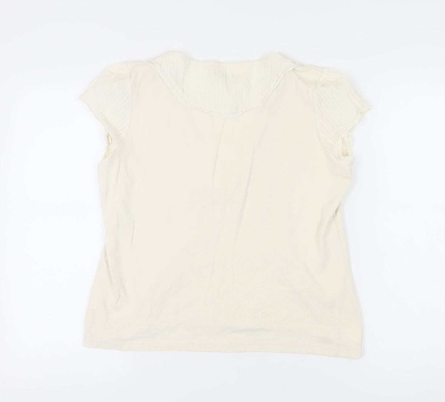 Marks and Spencer Ivory Lace Trim Top Women Size 16
