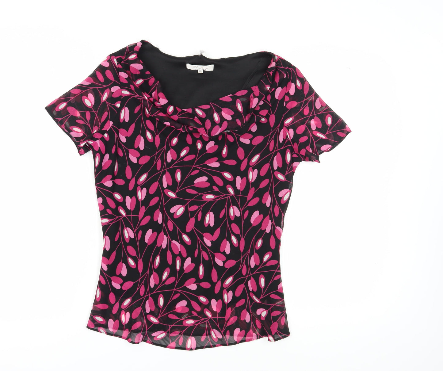 Womens UK Size 16 Style by EWM Multicoloured Cowl Neck Blouse