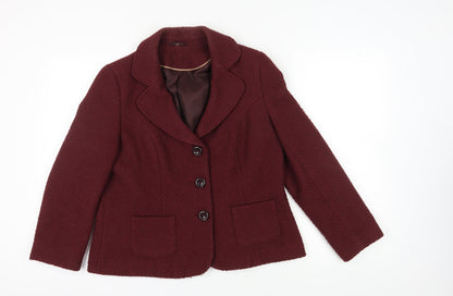 Isle Women's Red Bouclé Blazer Size 16 Classic Style