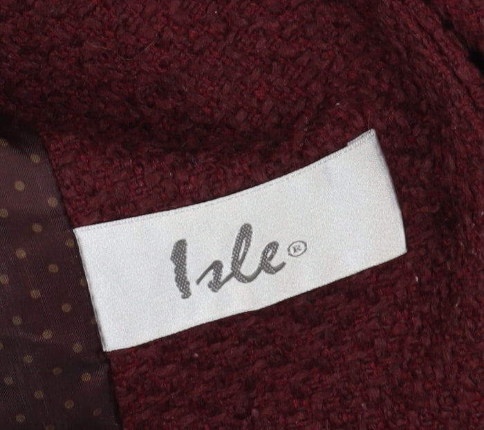Isle Women's Red Bouclé Blazer Size 16 Classic Style