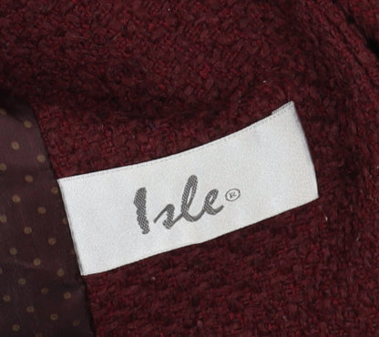 Isle Women's Red Bouclé Blazer Size 16 Classic Style