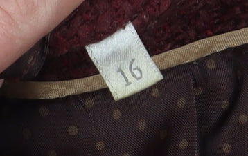 Isle Women's Red Bouclé Blazer Size 16 Classic Style