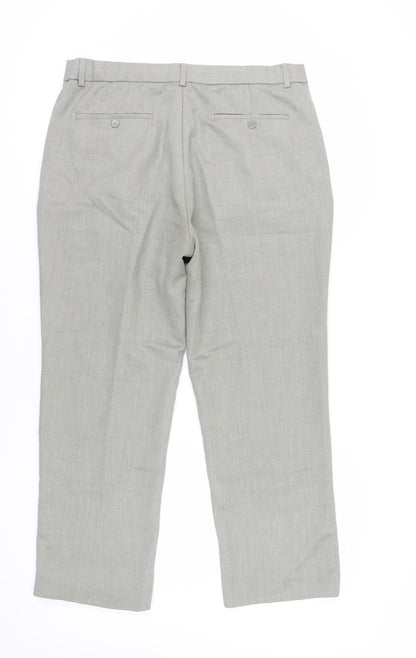 Mens UK Size 38 Cotton Traders Regular Fit Dress Pants Grey Trousers