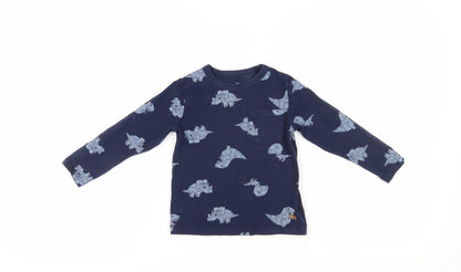 Gap Boys Blue Dinosaur Print T-Shirt, 4 Years, Pullover, Casual