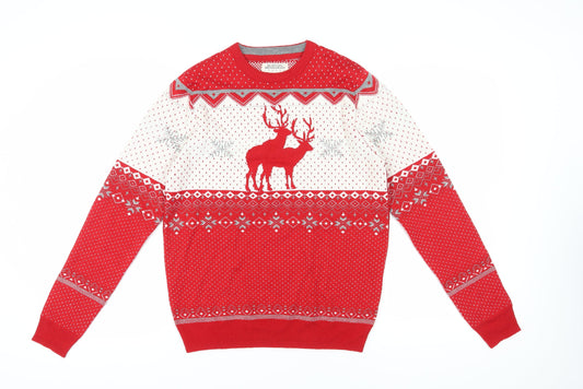 Burton Menswear Christmas Jumper Red M Men Pullover