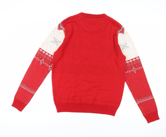 Burton Menswear Christmas Jumper Red M Men Pullover