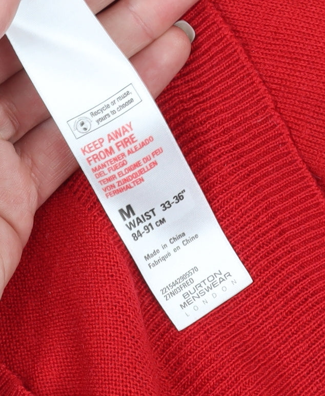 Burton Menswear Christmas Jumper Red M Men Pullover