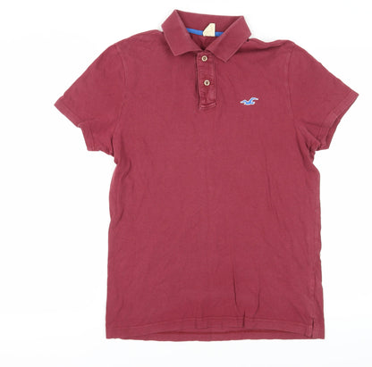 Hollister Men's Red Polo Shirt, Medium, Logo Accent