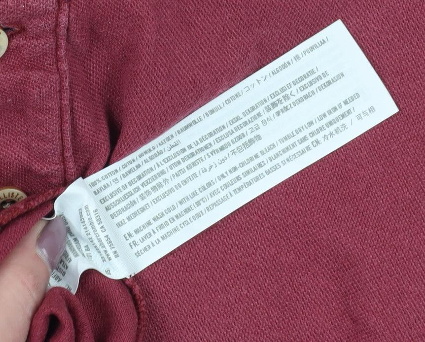 Hollister Men's Red Polo Shirt, Medium, Logo Accent