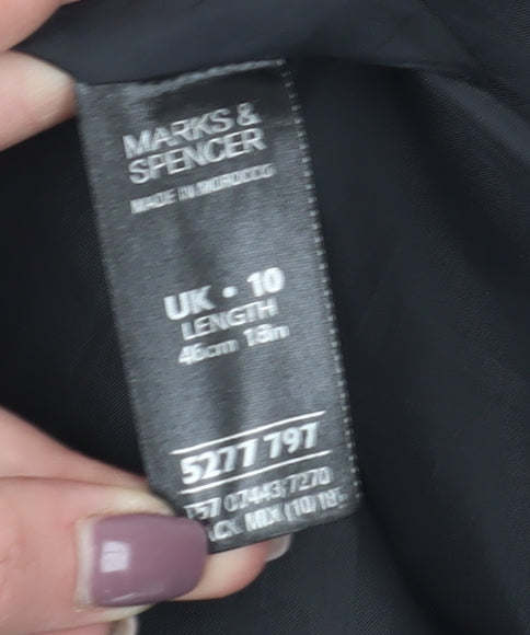 Marks and Spencer Women's Black A-Line Check Skirt Size 10