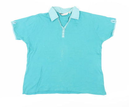 EWM Women's Blue Polo Shirt Size 14 Casual