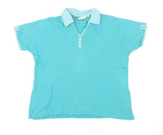 EWM Women's Blue Polo Shirt Size 14 Casual