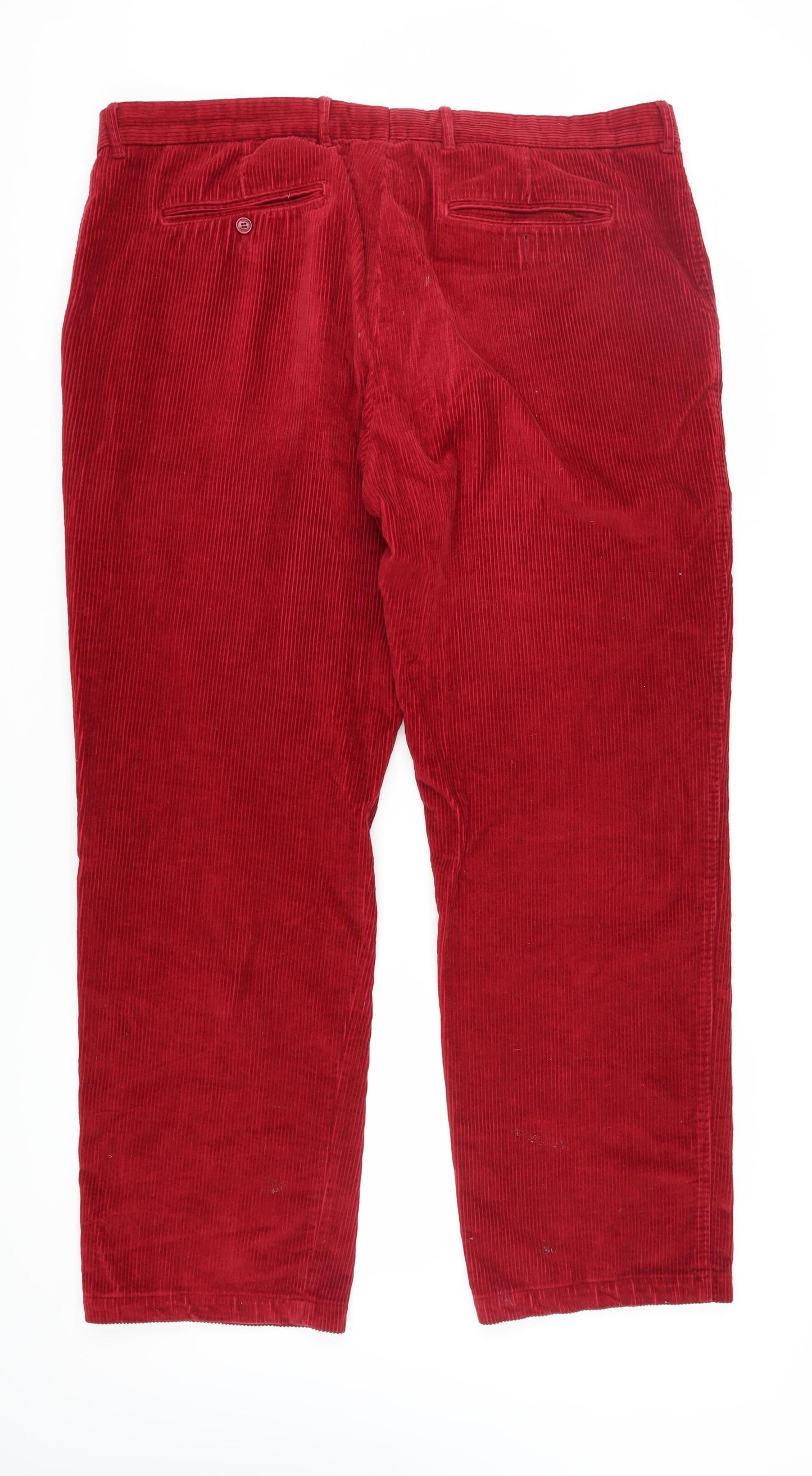 Samuel Windsor Men's Red Corduroy Chino Trousers XL