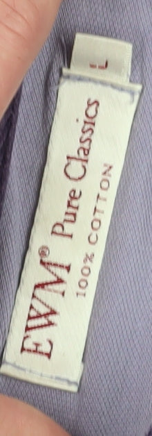 EWM Men's Blue Polo Shirt - Size L, Short Sleeve, Casual