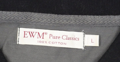 EWM Men's Grey Polo Shirt Short Sleeve L Regular