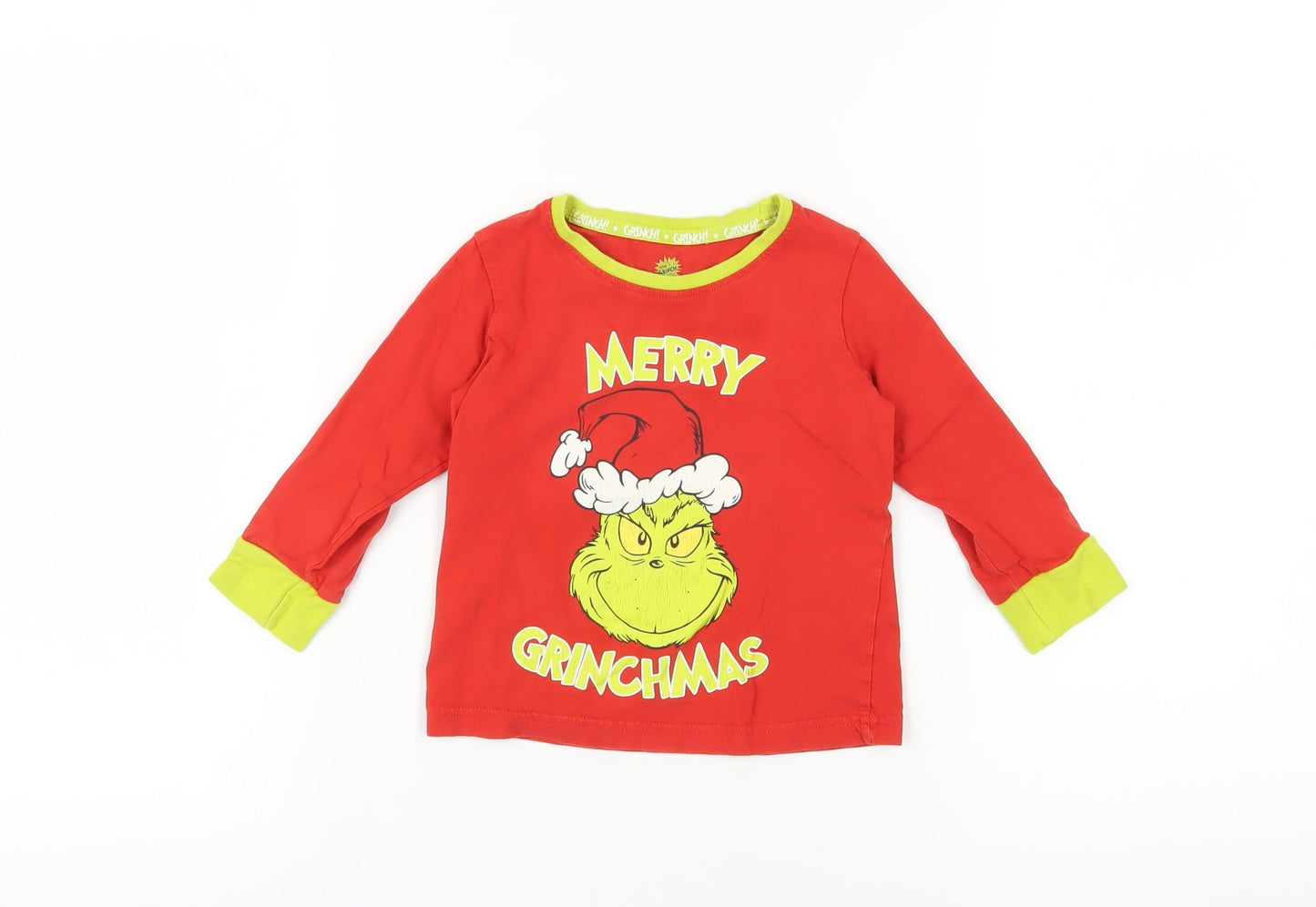 Unisex Baby & Toddler Red Grinch T-Shirt 18-24 Months