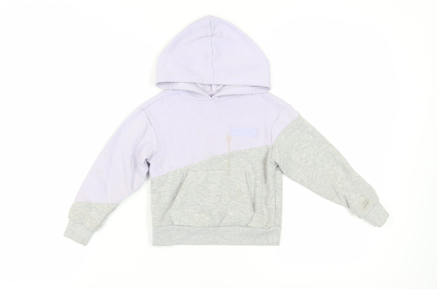 Skechers Girls Purple Grey Pullover Hoodie, 4 Years, Cotton Blend
