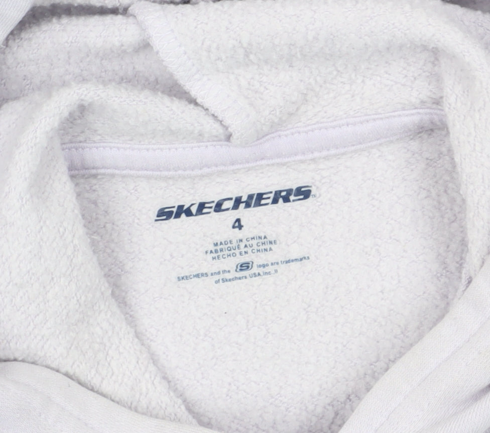 Skechers Girls Purple Grey Pullover Hoodie, 4 Years, Cotton Blend