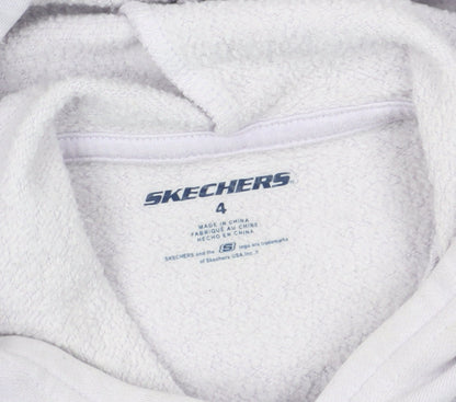 Skechers Girls Purple Grey Pullover Hoodie, 4 Years, Cotton Blend