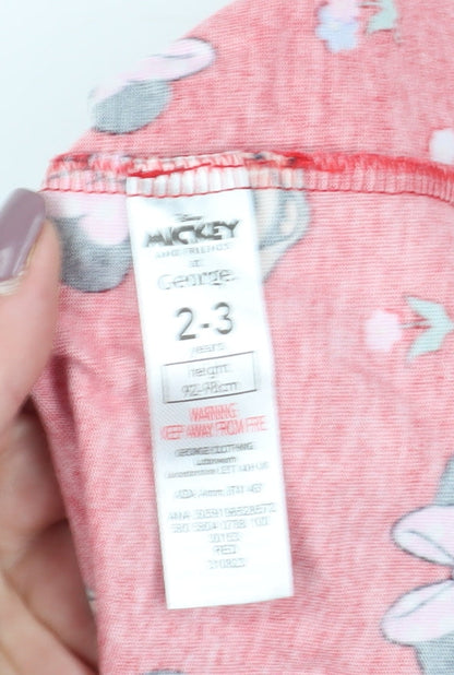 George Girls Red Minnie Mouse A-Line Dress 2-3 Years