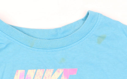 Nike Girls Blue Graphic T-Shirt - 4 Years