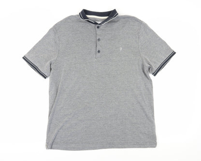 Farah Men's Grey Polo L Modern Fit Short Sleeve