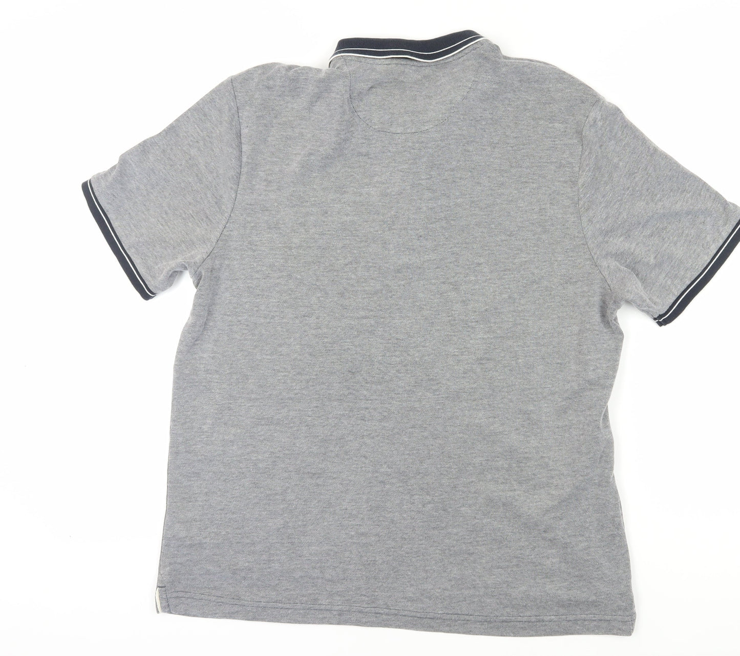 Farah Men's Grey Polo L Modern Fit Short Sleeve