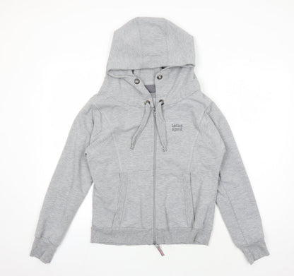 Lotus Spirit Women's Grey Hoodie, M, Full Zip, All Seasons