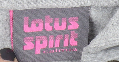 Lotus Spirit Women's Grey Hoodie, M, Full Zip, All Seasons