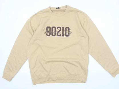 Mens UK Size M Boohoo Beige Pullover Sweatshirt