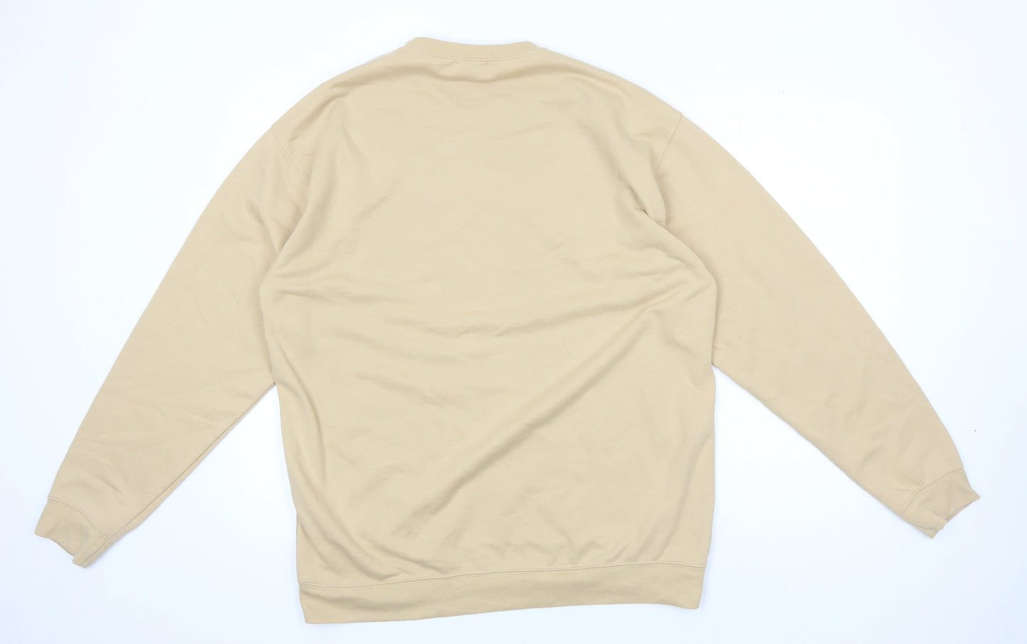 Mens UK Size M Boohoo Beige Pullover Sweatshirt