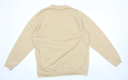 Mens UK Size M Boohoo Beige Pullover Sweatshirt