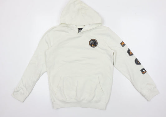 Under Armour Boys Ivory Logo Hoodie - Large, Casual Sports