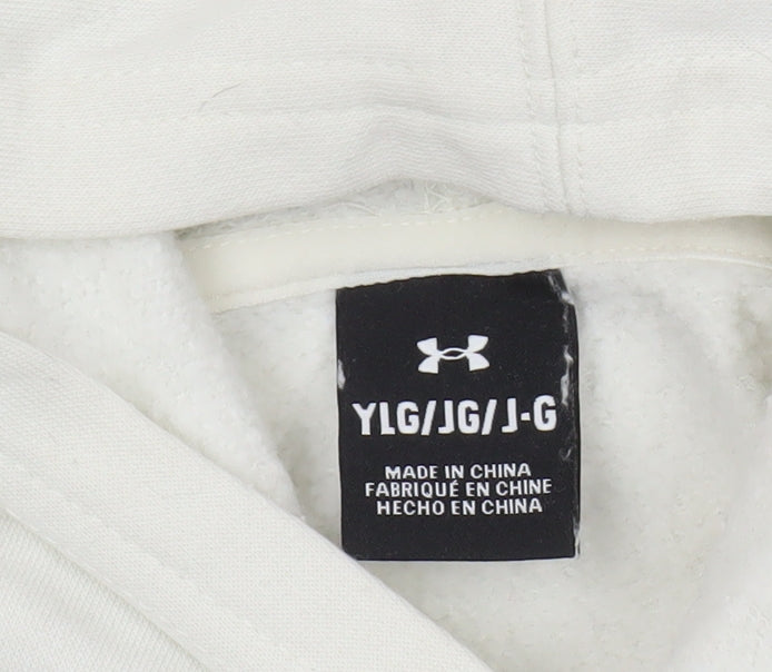 Under Armour Boys Ivory Logo Hoodie - Large, Casual Sports