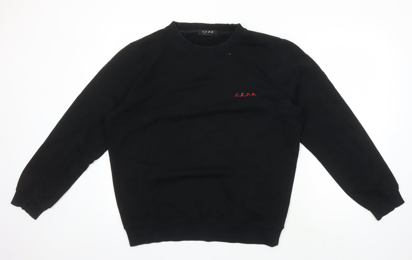 C.Z.D.B Men's L Black Pullover Art Sweater