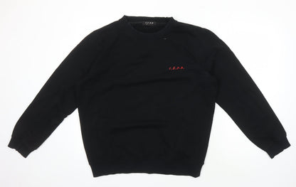 C.Z.D.B Men's L Black Pullover Art Sweater