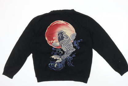 C.Z.D.B Men's L Black Pullover Art Sweater