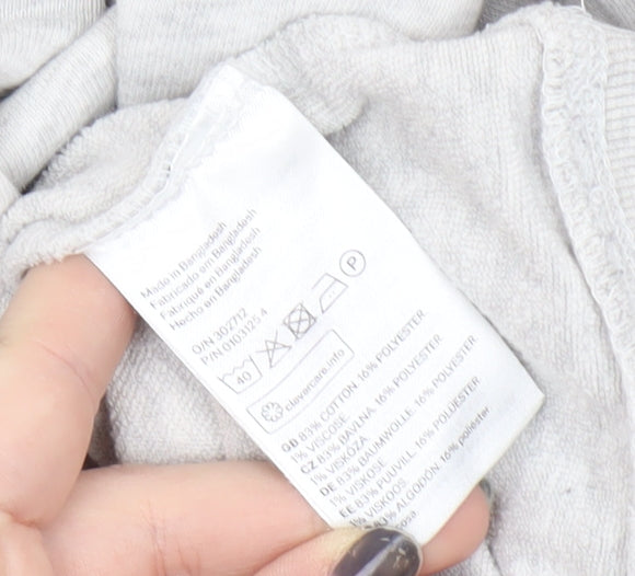 H&M Women's Grey XS Crew Neck Pullover Sweatshirt