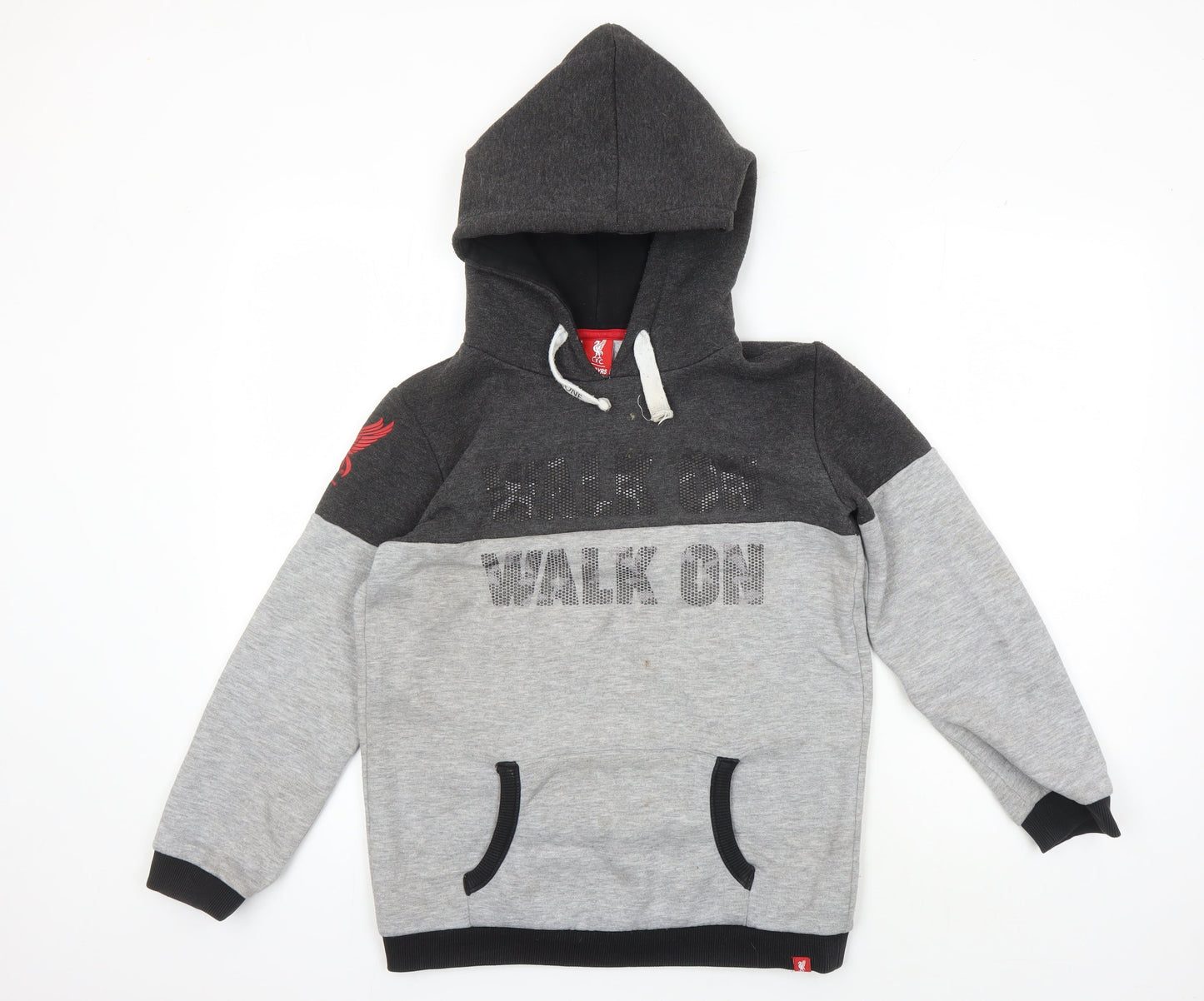 LFC Boys Grey Pullover Hoodie, 11-12 Years, Football Style