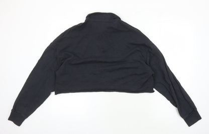 Womens UK Size M Topshop Black Cropped Polo